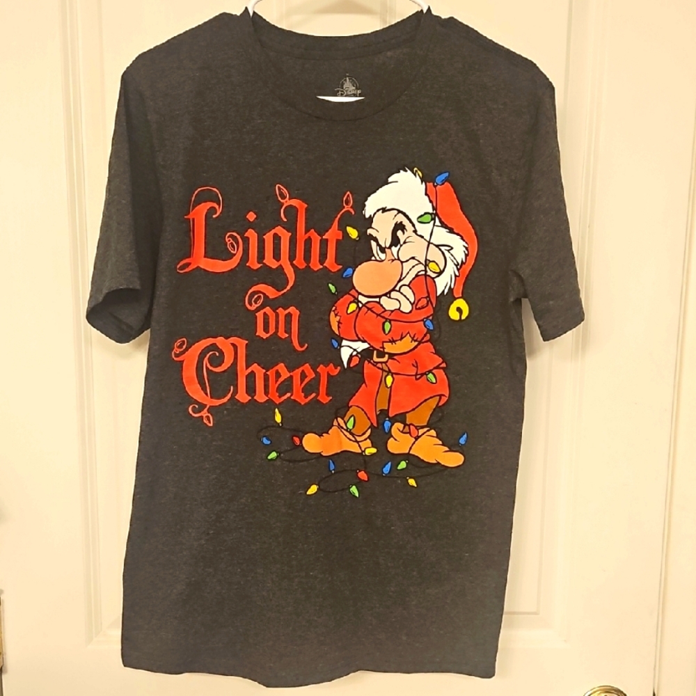 Disney Charcoal Tee with Red and White Graphic